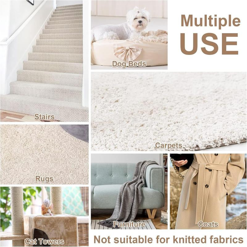 20~60Inch Adjustable Long Handle Carpet Rake Pet Hair Remover, Reusable Large Metal Lint Remover Brush for Embedded Fur Removal from Low Pile Rugs Stairs, Carpet Brush Scraper Dog Cat Hair Remover Broom
