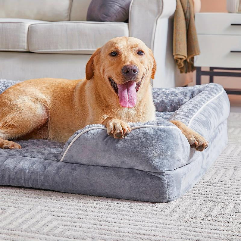 Sofa Dog Bed - Ultra Comfortable Dog Beds for Medium Dogs - Breathable & Waterproof Pet Bed- Egg Foam Sofa Bed with Extra Head and Neck Support - Removable Washable Cover & Nonslip Bottom